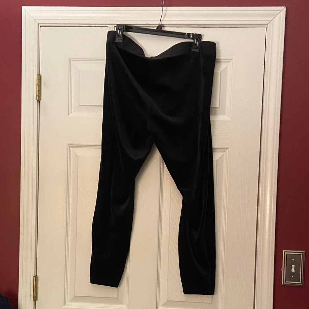 J Jill Pure Jill Black Velour Leggings Size XL